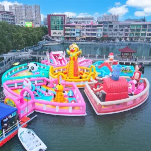 Large Scale Outdoor Kids Playground Inflate Castle Durable Safe Material